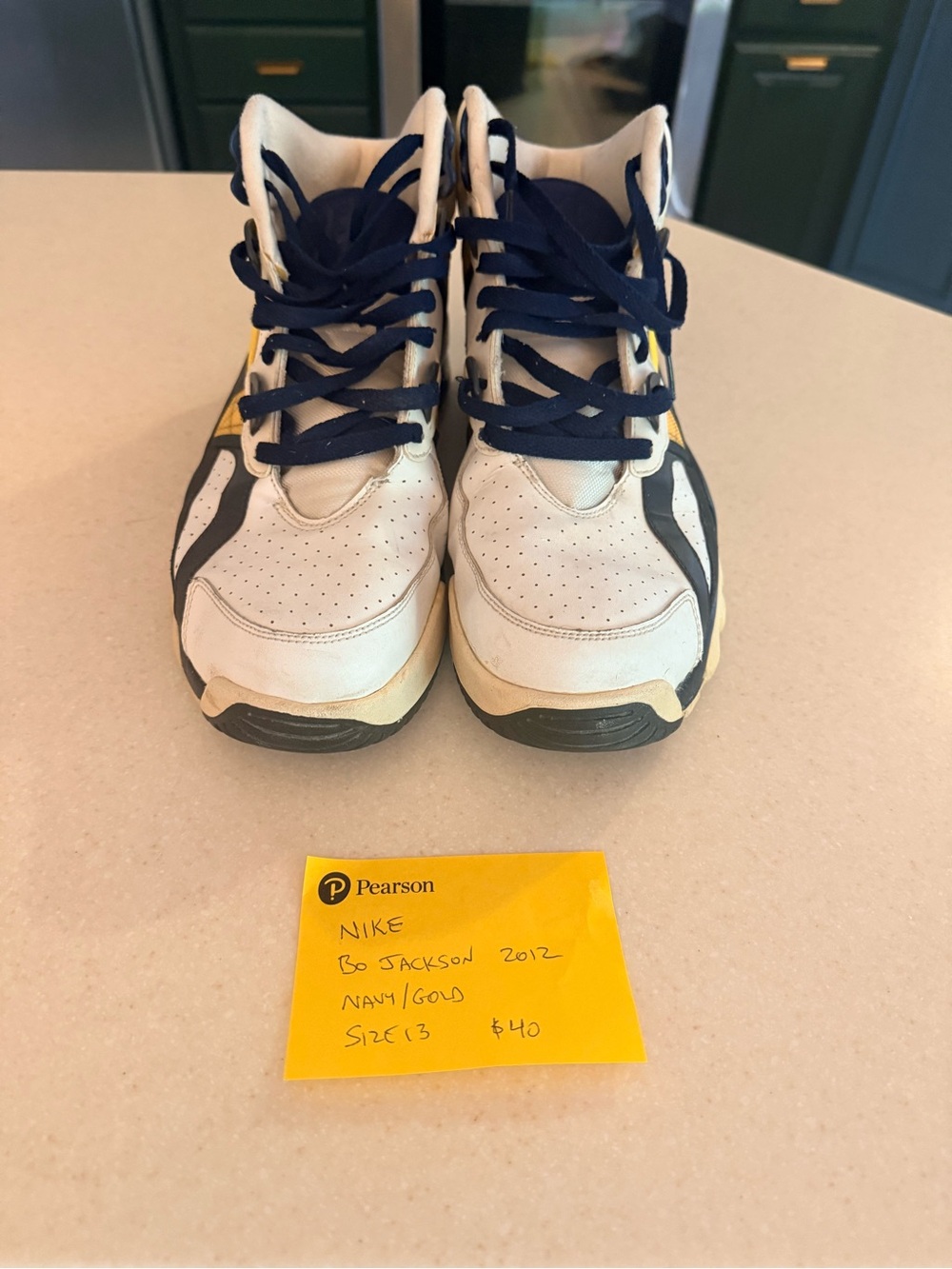 Nike Men’s Bo Jackson Navy/Gold High-Top Sneakers.  Size 13.